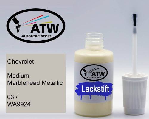 Chevrolet, Medium Marblehead Metallic, 03 / WA9924: 20ml Lackstift, von ATW Autoteile West.